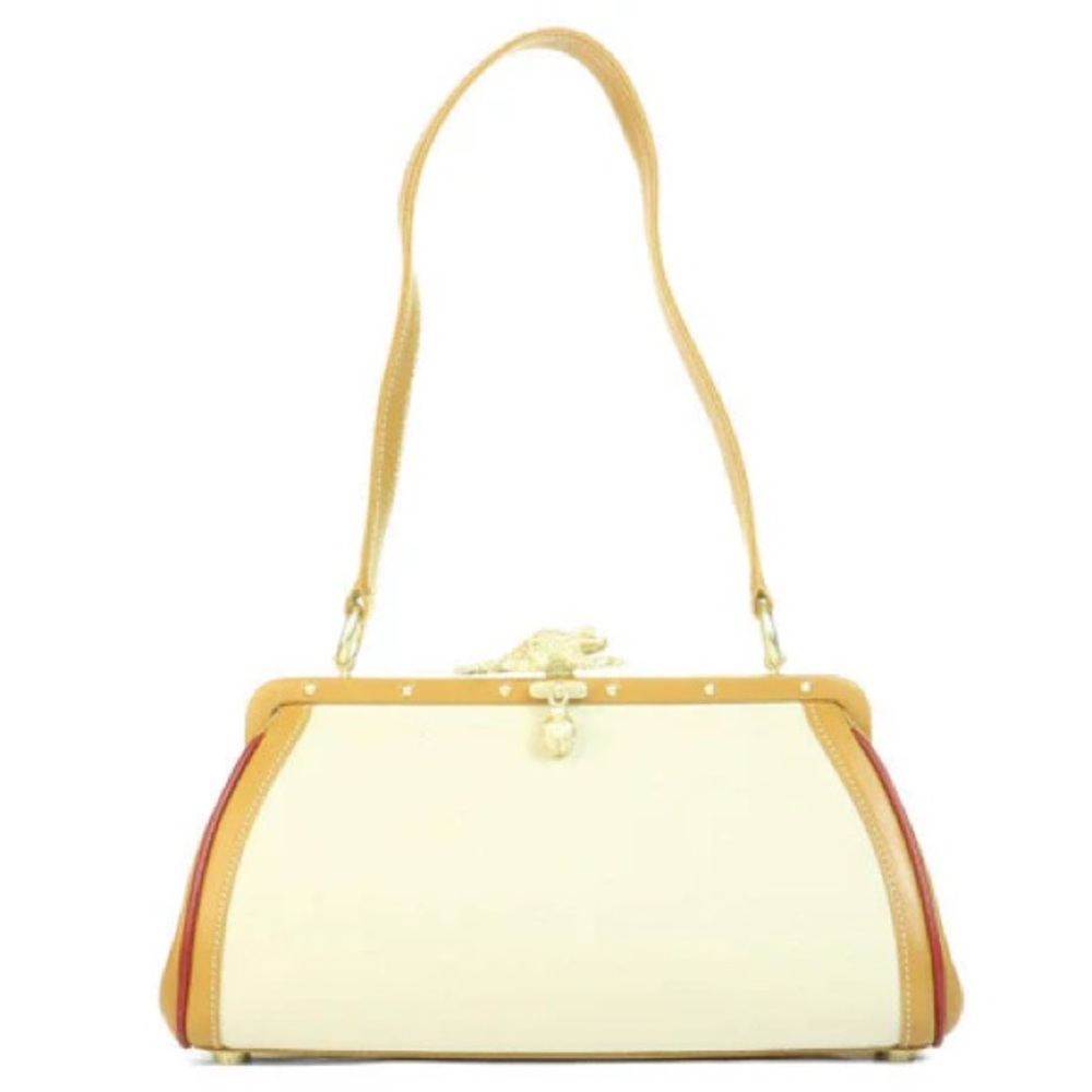Elegant Cream and Tan Shoulder Bag